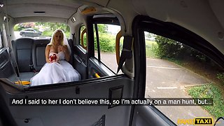 Cheating Bride gets creampied by cabbie on wedding day in fake taxi