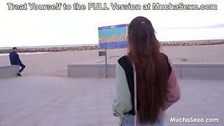 Spanish Babe Fucked on Public Beach - Outdoor Blowjob & Doggystyle with Tommy Cabrio