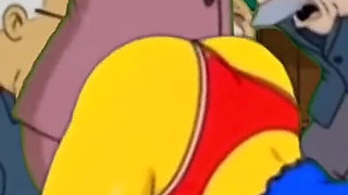 Dirty Orgy of Housewife Mrs. Sinpsom with Old Men at the Casting. Cartoon Parody