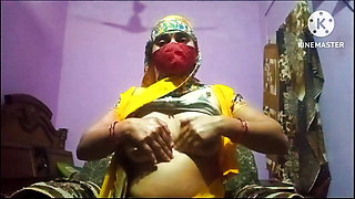 Indian muslim women massage her boobs and fingering her pink hairy pussy