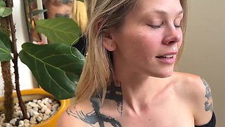 Sexy Slim Busty Blonde Gal Gets Facialized & Jizzed All Over - Sammm Next Door Cumshot Compilation