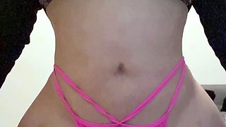 Glamour babe with big boobs masturbates in lingerie