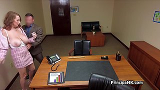 Huge boobies waiting for head teachers obese cock