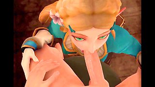 Rough facefuck with princess Zelda as she gets torn up