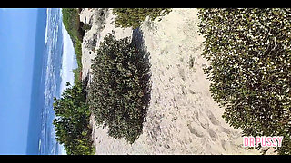Pregnant Woman Is Abandoned by Her Husband and Masturbates a Stranger on the Beach Without Him Knowing Until She Gets All the Mi