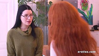 German Amateur Lesbian First Time - Melli Fingering Redhead Jessie's Shaved Pussy