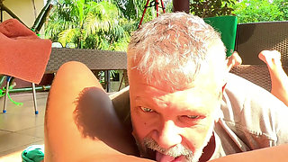 Stepdad Find Me Doing Yoga Outside and Cant Resist My Sweet Young Pussy