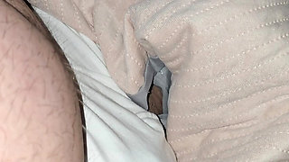 The London slut puts her hand in her stepson's panties and jerks off