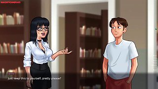 Lucky Pervert Helps Busty Sexy BBW Lonely Neighbor MILF in Her Garden She Tries To Seduce Him - Summertime Saga 04 3D Games