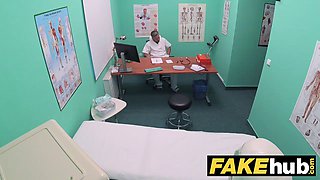Big-titted Euro patient gives a naughty exam & gets drilled in the toilet