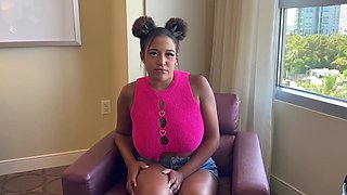 Plump Phat-assed Ebony Babe Seduces Her Sister's BF & Lets Him Creampie Her After a Hot Ride