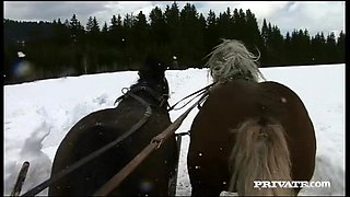 Hardcore Lesbian Action in the Snow with Angelina and Virginiee - Private Porn Sex Videos