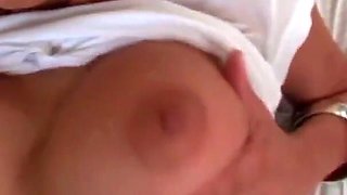 Busty brunette Jodi Bean sucks and fucks a big cock