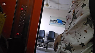 Public Elevator Girl Gives Handjob