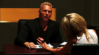 Paige Ashley Gets Her Shaved Pussy Soaked with Cum After Seducing Her Interrogator
