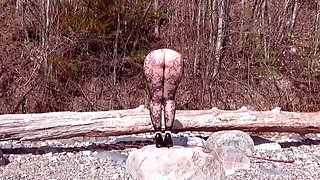 Fishnet pantyhose on big arse