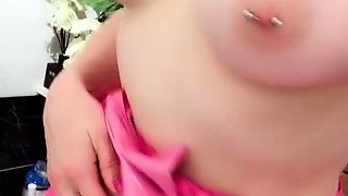 Amateur redhead masturbates then gives a blowjob