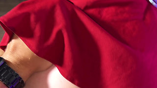 High Heels Nylon Babe Sucks and Footjobs to Explosive Cum on Her Feet