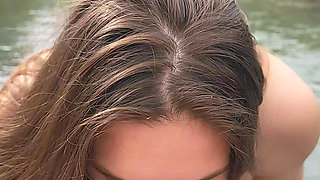 POV - Yummy Blowjob and an Amazing View... but I Was Scared to Death of Someone Passing by Hehe Outdoors