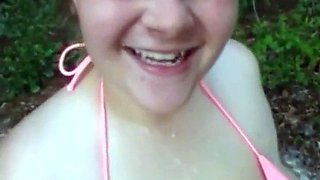 Big-Titted American MILF's Public Blowjob and Doggy-Style Fu