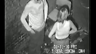 Real Security Cam Tape Of Drunk Girl in An Alley 01