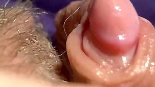Huge clitoris rubbing and jerking orgasm in extreme close up masturbation