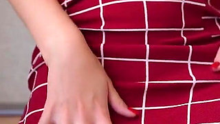Tight Red Skirt Teasing Perfect Ass Student