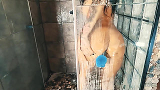 Morning Shower with My Dildo