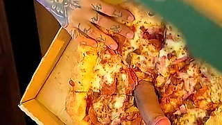 Girls Night with Two Horny Sluts Turns Into a Threesome with Pizza Dude