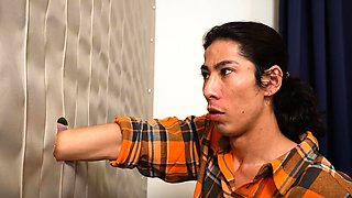 Kitty Cam sucks stepbros cock through the hole