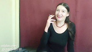 Montreal milf, milf smoking, tight black dress
