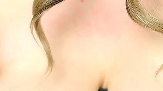 Dirty Talk of a Busty Mommy. Titsfucking Dildo