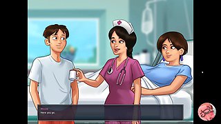 Nurse gives a handjob in a public bathroom during a sperm bank visit with a fake doctor