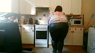 SSBBW BBW Kitchen Play in Sexy Tight Clothing Part 2