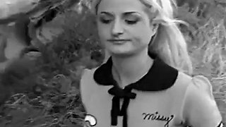 Cheerleader with 2 guys outdoors: Blowjob, Anal  Blonde Porn