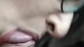 Busty Blonde Loves Eating Cum - Car Blowjob