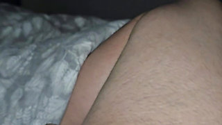 Step mom with big ass sitting in bed and handjob step son dick