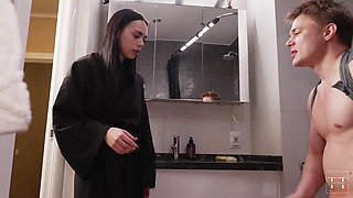 He fucked me from behind, but at least he fixed the bathroom sink