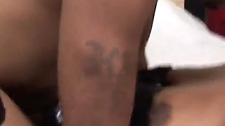 Shorty Mac ebony-skinned BBW fucks black cock to enjoy cum