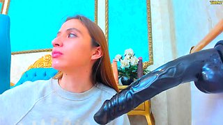 Patty takes on her new giant toy: Blowjob, Cam  Deep Throat Porn