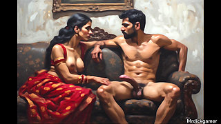 Indian aunty calls delivery man inside and she gets naked and she shows her wet pussy so that hw can bang her from behind