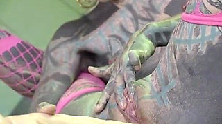 Heavily Tattooed Teen Anal Stretching