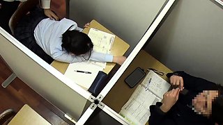 Asian college girl gives blowjob and fucked
