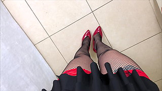 Giada Red Heels and Garter Belt