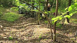 She's Caught Pussy Rubbing in the Woods Squirting on Her Car Hood