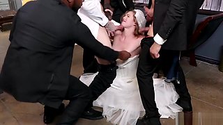 Slutty bride interracial dp fucked