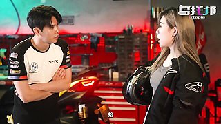 Desirable chippy at deep throat action