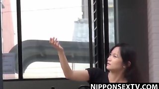 Watch this kinky Asian babe's natural tits get teased by her pervy POV camera