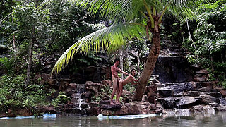 Alone in a Waterfall