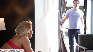 Sexy Blonde Cherry Kiss is one Dirty Wife and fucks who she wants when husband isn't around